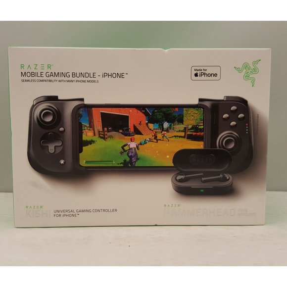 RAZER Mobile Gaming Bundle for iPhone  KISHI Controller & HAMMERHEAD Earphones - Picture 1 of 6